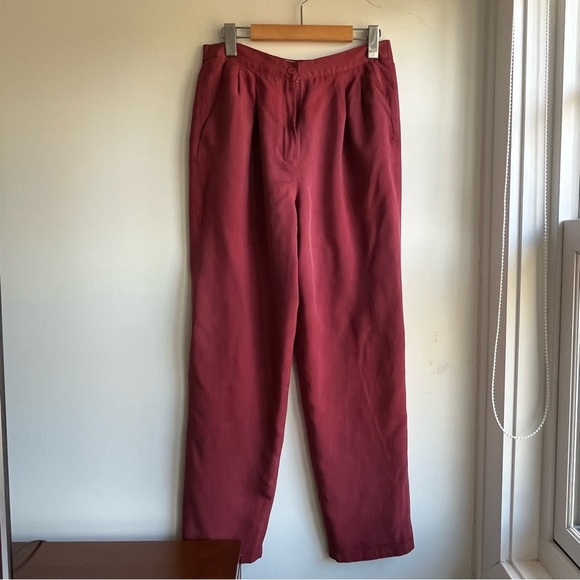 vintage relaxed 💯 silk trousers - Picture 4 of 9